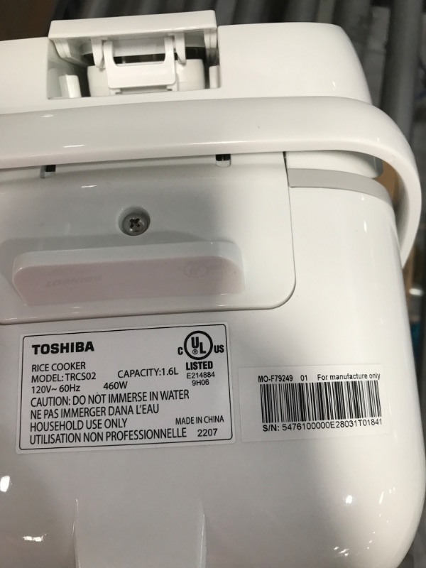 Photo 1 of ***SEE NOTES*** ***POWERS ON*** Toshiba Small Rice Cooker 3 Cup Uncooked – LCD Display with 8 Cooking Functions, Fuzzy Logic Technology, 24-Hr Delay Ti