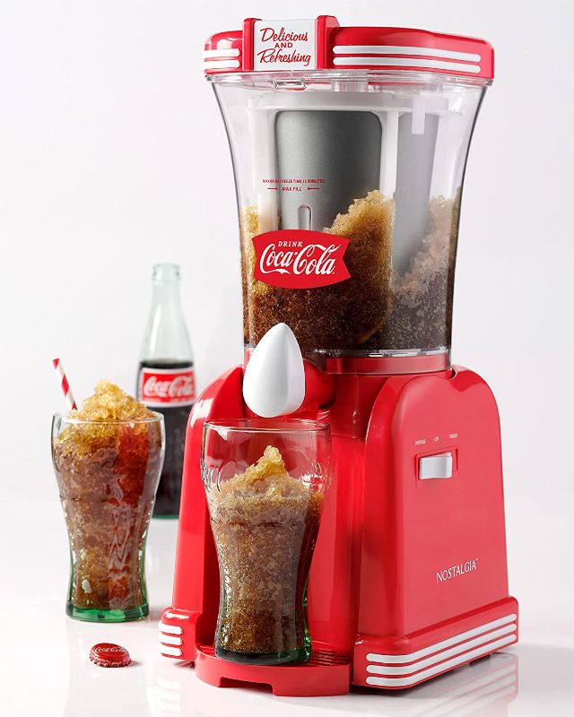 Photo 3 of ***SEE NOTES*** Nostalgia RSM650COKE Coca-Cola 32-Ounce Retro Slush Drink Maker Slushie Machine for Home, Red