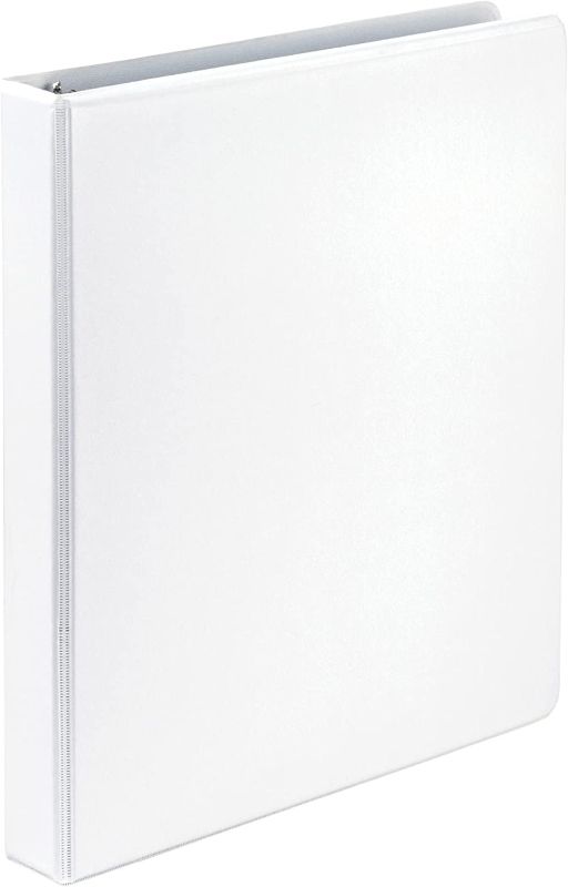 Photo 1 of Samsill Economy 1 Inch 3 Ring Binder, Made in the USA, Round Ring Binder, Customizable Clear View Cover, White, 12 Pack (I008537C)