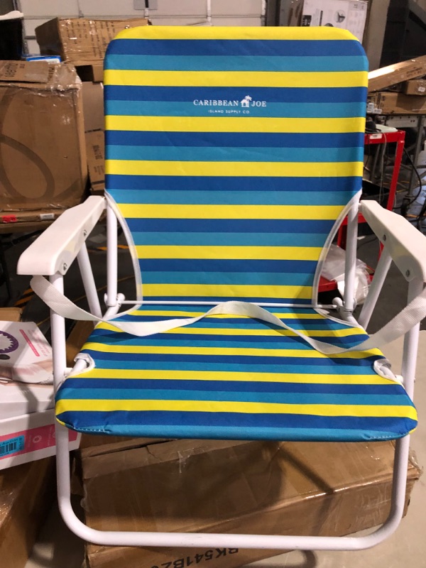 Photo 4 of **SEE NOTES** Caribbean Joe Beach Chair-5 Reclining, Bold Stripe - New