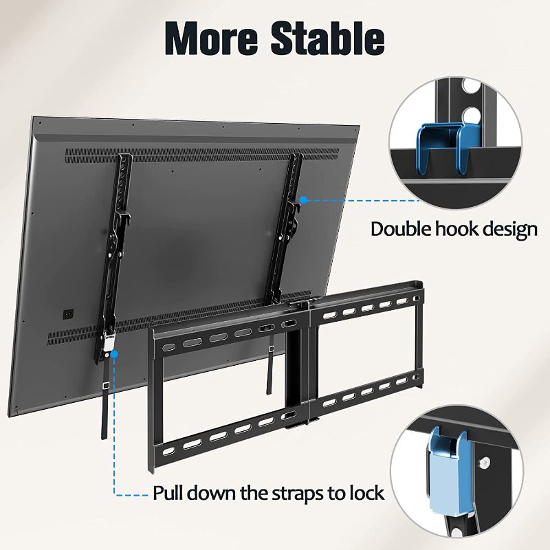 Photo 2 of Mounting Dream UL Listed TV Mount for Most 37-70 Inch TV, Universal Tilt TV Wall Mount Fit 16", 18", 24" Stud with Loading Capacity 132lbs, Max Vesa 600 x 400mm, Low Profile Flat Wall Mount Bracket