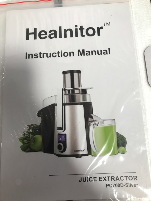 Photo 2 of 1000W 5-SPEED LCD Screen Centrifugal Juicer Machines Vegetable and Fruit, Healnitor Juice Extractor with Big Adjustable 3" Big Mouth, Easy Clean, BPA-Free, High Juice Yield, Silver