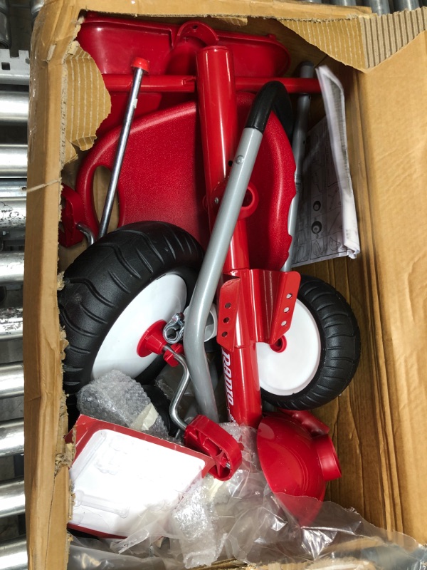 Photo 2 of *HAS INSTRUCTIONS, LOOSE HARDWARE* Radio Flyer Deluxe Steer & Stroll Ride-On Trike, Tricycle For Toddlers Age 2-5, Toddler Bike Red