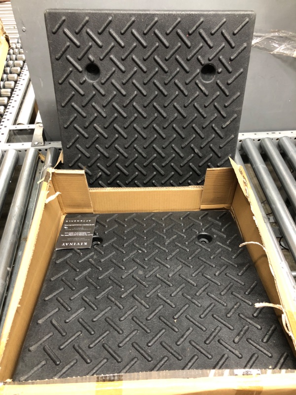 Photo 1 of Kiviynay Rubber Curb Ramp 19.6" × 19.6" × 6" Heavy Duty Portable Threshold Ramp Industrial Grade Rubber Ramp for Cars, Wheelchairs, Scooter, Bike, Motorcycle, Trucks, Pets (2 PCS)