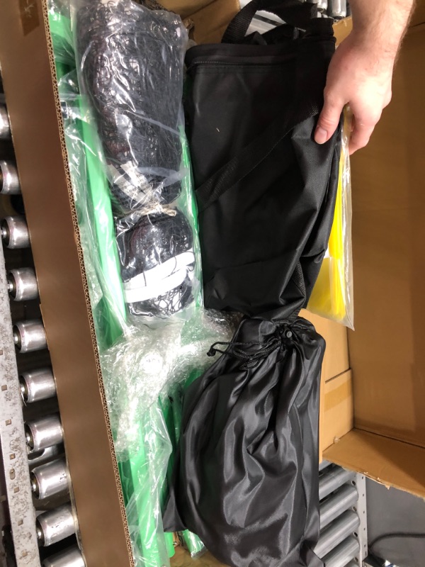 Photo 3 of Fostoy Pickleball Net Set with Wheels, 22 FT Regulation Size, Court Marker, 4 Paddles & 8 Pickleballs, Carrying Bag, Steady Metal Frame and 18-ply PE Net for All Weather Conditions Outdoor Indoor Pickleball Net With Wheels,18-ply PE net