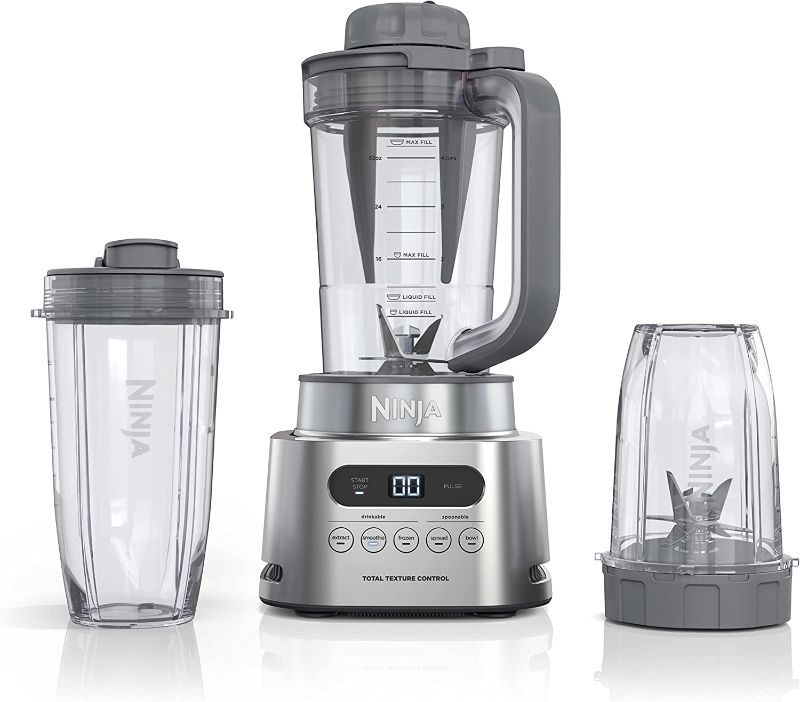 Photo 1 of ***MISSING PARTS NOT FUNCTIONAL***Ninja SS151 TWISTi Blender DUO, High-Speed 1600 WP Smoothie Maker & Nutrient Extractor* 5 Functions Smoothie, Spreads & More, smartTORQUE, 34-oz. Pitcher & (2) To-Go Cups, Gray
