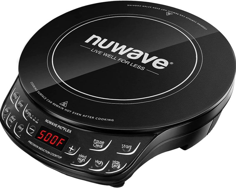 Photo 1 of NUWAVE Flex Precision Induction Cooktop, Portable, Large 6.5” Heating Coil, Temperature from 100F to 500F, 3 Wattage Settings 600, 900, and 1300w
