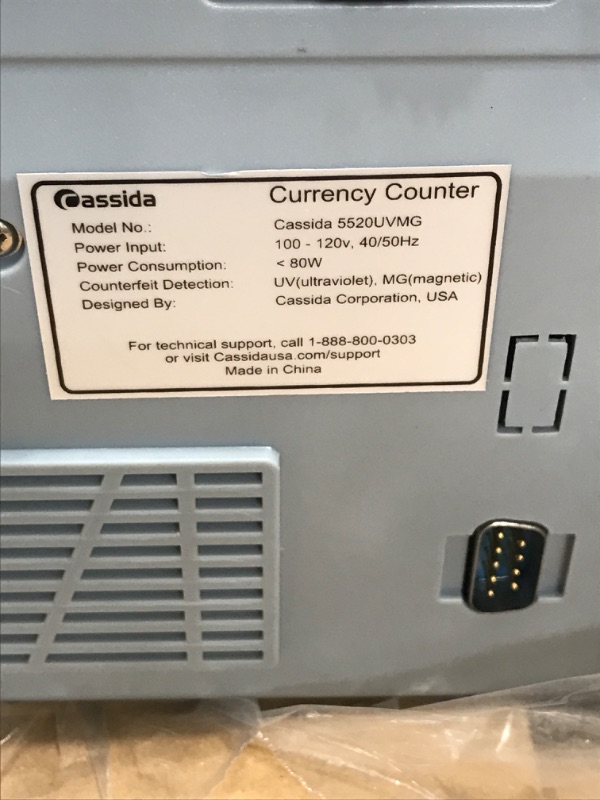 Photo 4 of Cassida 5520 UV/MG - USA Money Counter with ValuCount, UV/MG/IR Counterfeit Detection, Add and Batch Modes - Large LCD Display & Fast Counting Speed 1,300 Notes/Minute UV/MG Counterfeit Detection Detection