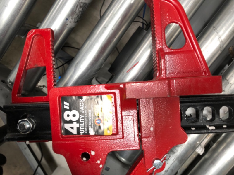 Photo 3 of **MINOR WEAR & TEAR**BIG RED TR6501B Torin 48" Ratcheting Off Road Utility Farm Jack, 3 Ton (6,000 lb) Capacity, Red