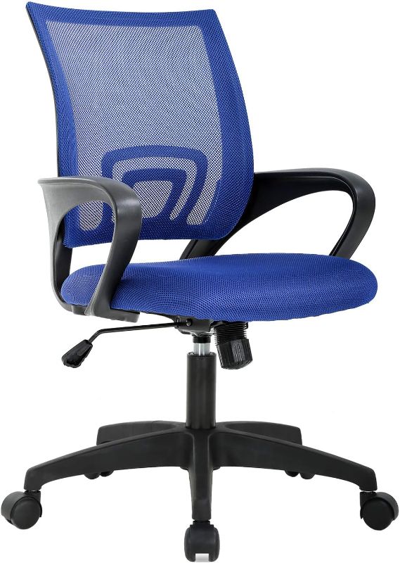 Photo 1 of Home Office Chair Ergonomic Desk Chair Mesh Computer Chair with Lumbar Support Armrest Executive Rolling Swivel Adjustable Mid Back Task Chair for Women Adults (Blue)
