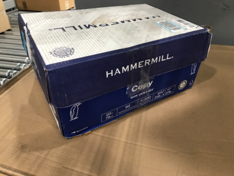 Photo 1 of Hammermill Printer Paper 20lb Copy Paper 8.5 X 11, 8 Ream 4,000 Sheets 92 Bright
