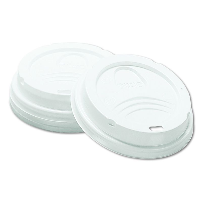 Photo 1 of Dixie 8 oz. Dome Plastic Hot Coffee Cup Lid by GP PRO (Georgia-Pacific), White, 9538DX, 1,000 Count (100 Lids Per Sleeve, 10 Sleeves Per Case)
