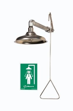 Photo 1 of Haws 8123, Horizontal or Vertical Mount Drench Shower with AXION MSR Stainless Steel Showerhead, Emergency Equipment
