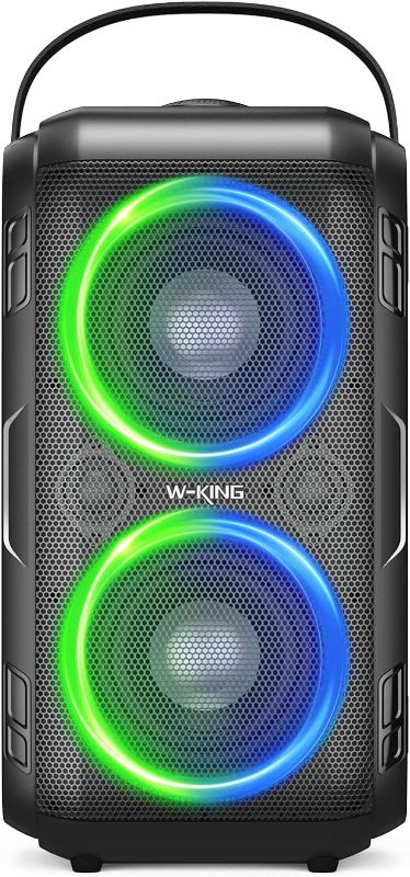 Photo 1 of Bluetooth Speaker, W-KING 80W Super Punchy Bass, Huge 105dB Sound Portable Wireless Speakers, Mixed Color LED Lights, 24H Playtime, Bluetooth 5.0, USB Playback, Loud for Party, Non-Waterproof