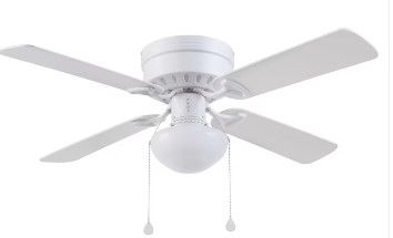 Photo 1 of ***MISSING HARDWARE***Harbor Breeze Armitage 42-in White LED Indoor Flush Mount Ceiling Fan with Light (4-Blade)