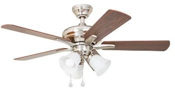 Photo 1 of ***PARTS ONLY NOT FUNCTIONAL***Harbor Breeze Lansing 42-in Brushed Nickel LED Indoor Downrod or Flush Mount Ceiling Fan with Light (5-Blade)
