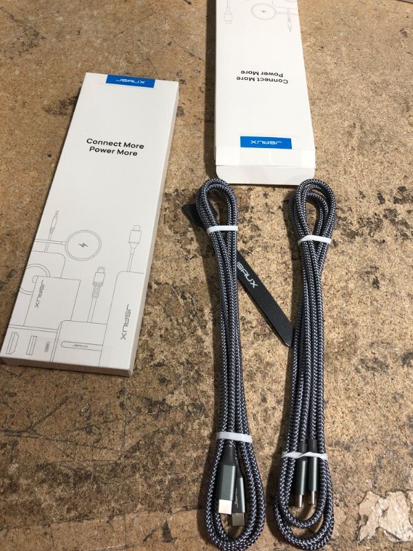 Photo 2 of BUNDLE OF 2 USB-C to USB-C Cable 60W [2-Pack 6.6ft], JSAUX USBC Type C Charging Charger Cord Compatible with Samsung Galaxy S22/S21/S20 Ultra, Note 20/10, MacBook Air, iPad Pro, iPad Air 4, iPad Mini 6,Pixel-Grey 6.6ft+6.6ft Grey