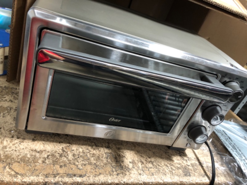 Photo 3 of ***DAMAGED***Oster Compact Countertop Oven With Air Fryer, Stainless Steel