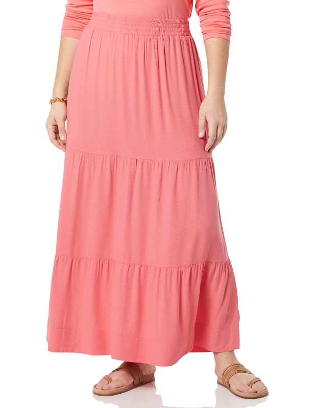 Photo 1 of *COLOR MAY VARY** Amazon Essentials Women's Pull-On Woven Tiered Maxi Skirt X-Small Hot Pink