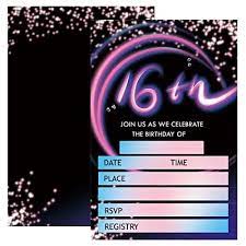 Photo 1 of JJOINUS 20 Birthday Invitations with Envelopes for Girl,16 Party Invitation Party Invites