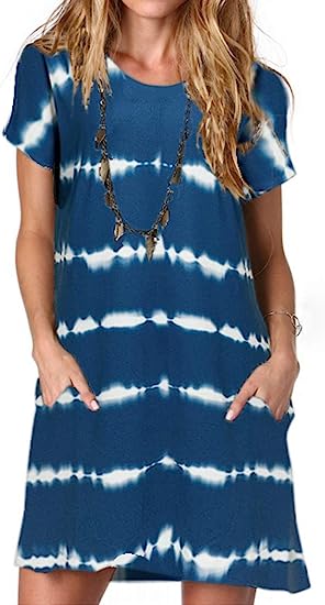 Photo 1 of Alaster Women’s Casual Summer T Shirt Dress Loose Short Sleeve Tunic Dress with Pocket for Women
SMALL