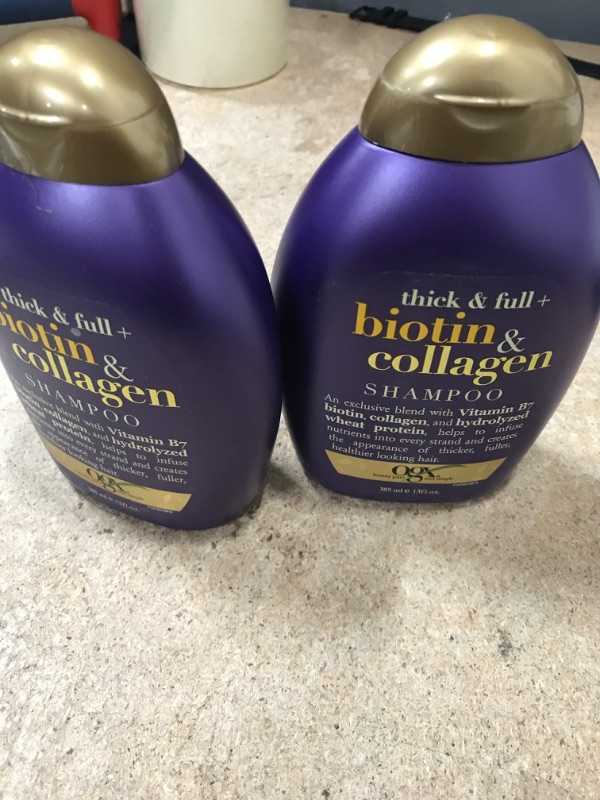 Photo 1 of 2 PACK*
OGX Thick & Full + Biotin & Collagen Volumizing Shampoo for Thin Hair, Thickening Shampoo with Vitamin B7 & Hydrolyzed Wheat Protein, Paraben-Free, Sulfate-Free Surfactants, 13 fl oz
