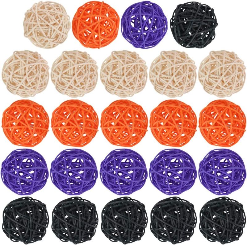 Photo 2 of 3 Bags-DomeStar Decorative Balls for Bowl Centerpiece, 24PCS Rattan Balls Wicker Balls Decorative Twig Orbs Spheres Bowl Fillers Vase Fillers Home Decor