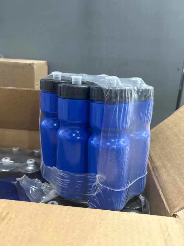 Photo 2 of 50 Strong Sports Water Bottle | 6 Pack of Reusable Squeeze Water Bottles | 22 oz. BPA-Free Plastic Bottles with Pull Top Cap | Made in USA | Top Rack...
