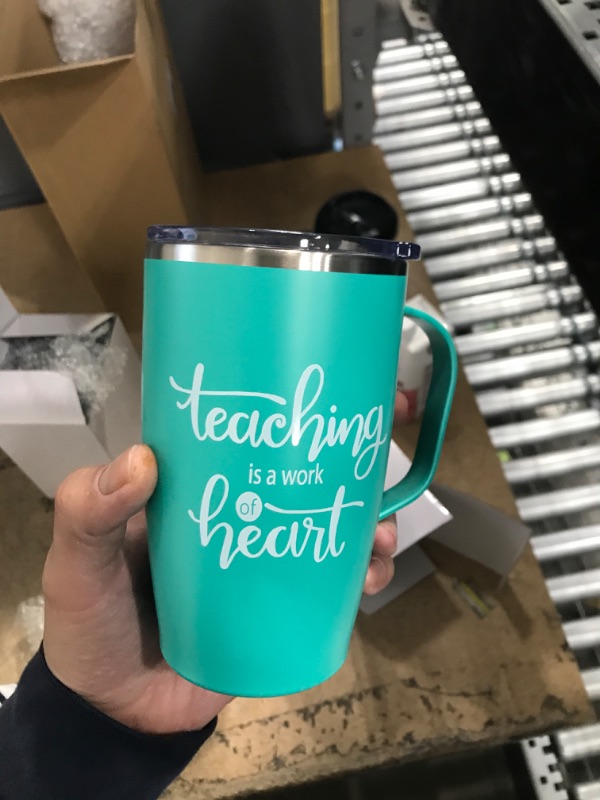 Photo 2 of 4 Set Teacher Appreciation Wine Tumbler Gifts for Women Men, 16 oz Teacher Travel Mug with Handle and Lid, Thank You Gift for Teacher on Graduation Teacher Appreciation Week