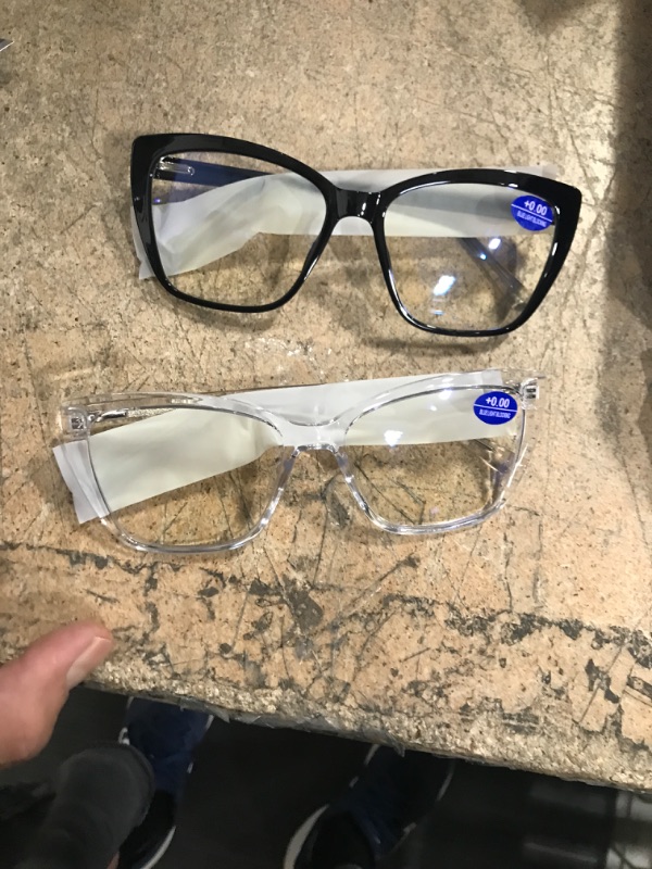 Photo 2 of AMOMOMA Trendy TR90 Oversized Blue Light Reading Glasses Women,Stylish Square Cat Eye Glasses AM6031