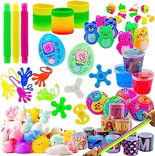 Photo 1 of DQstar 52 Pack Party Favor Toy Assortment for Kids 4-8, Treasure Box Toys for Classroom Rewards, Pinata Filler, Treasure Chest, Carnival Prizes, Birthday Party Goodie Bags Filler for Boys And Girls