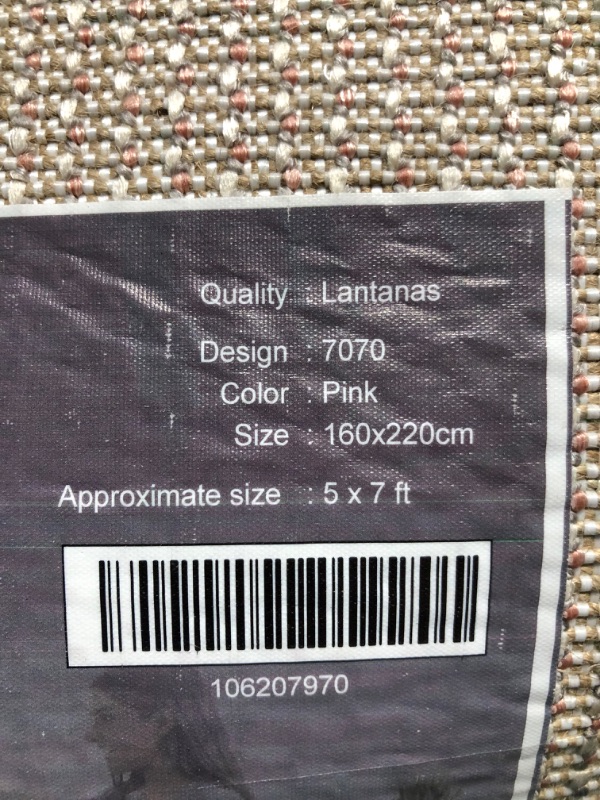 Photo 4 of **DIRTY FROM SHIPPING**LUXE WEAVERS Rug - Lantanas 7070 Modern Shag Geometric Stain-Resistant Area Rug, Pink / Size 5x7 5' x 7' Pink