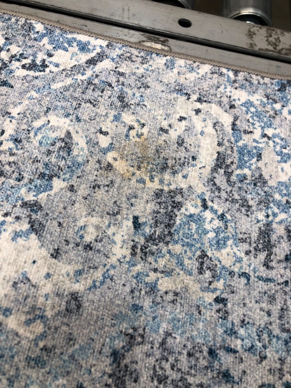 Photo 1 of **MINOR STAINS**ReaLife Machine Washable Rug - Stain Resistant, Non-Shed - Eco-Friendly, Non-Slip, Family & Pet Friendly - Made from Premium Recycled Fibers - Vintage Distressed Floral - Grey, 2'6" x 8' 2'6" x 8' Floral - Grey