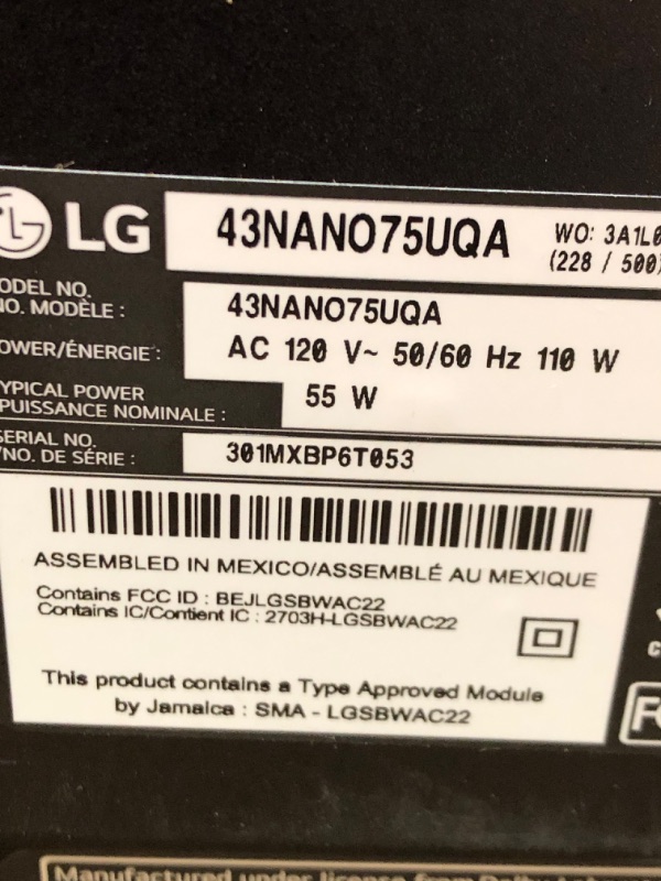 Photo 4 of LG NANO75 Series 43-Inch Class Smart TV 43NANO75UQA - 2022 AI-Powered 4K, Alexa Built-In
