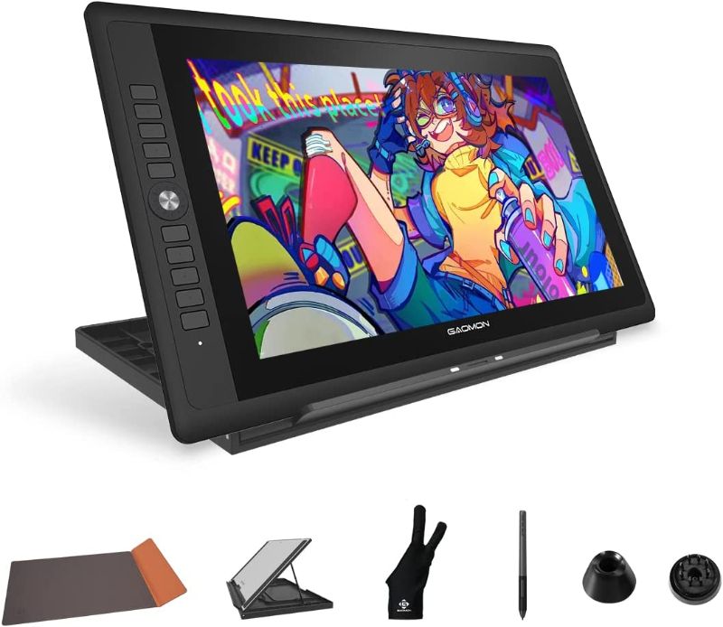 Photo 1 of GAOMON PD156Pro - 15.6" Drawing Tablet with Screen Full-Laminated 120% sRGB Pen Display with Dial Key & 10 Hotkeys, Battery-Free Stylus Art Tablet for Digital Drawing, Anime, Sketch, Graphic Design
