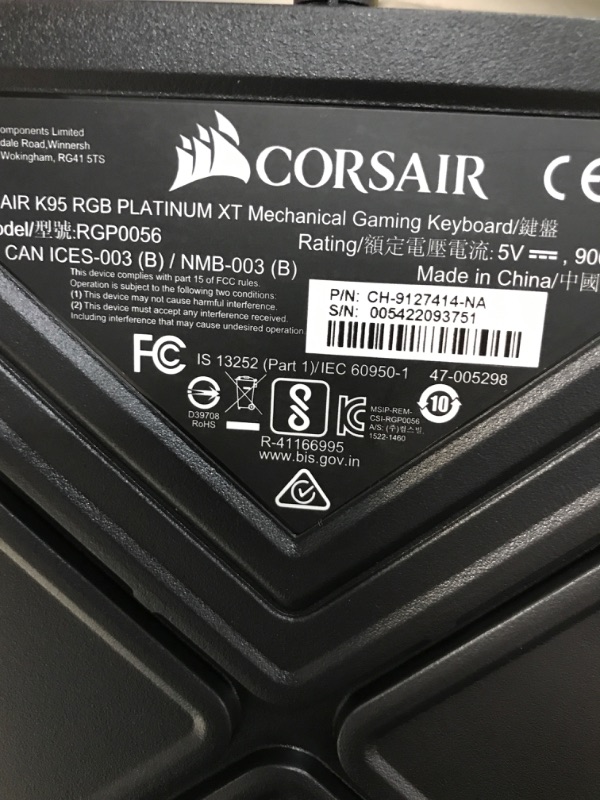 Photo 1 of Corsair K95 RGB PLATINUM XT Mechanical Gaming Keyboard (Black, Cherry MX Speed Switches)