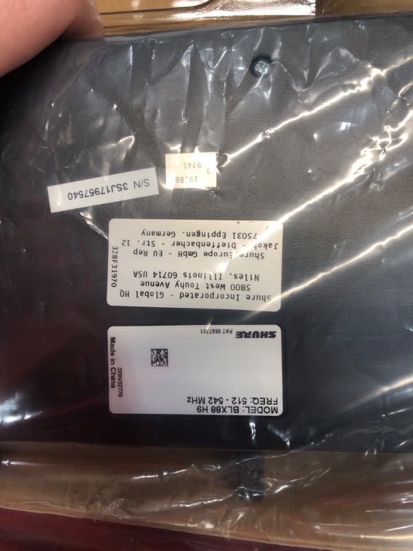 Photo 4 of *MISSING POWER SUPPLY UNABLE TO TEST* Shure BLX288/PG58 UHF Wireless Microphone System - Perfect for Church, Karaoke, Vocals - 14-Hour Battery Life, 300 ft Range | Includes (2) PG58 Handheld Vocal Mics, Dual Channel Receiver | H9 Band PG58 Microphones H9 