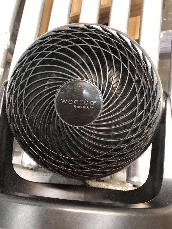 Photo 3 of *POWERS ON* IRIS USA WOOZOO Oscillating Fan, Vortex Fan, Air Circulator, Desk Fan, Portable Fan, 3 Speed Settings, 7 Tilting Head Settings, 52ft Max Air Distance, Large, Black Black Large W/O Remote