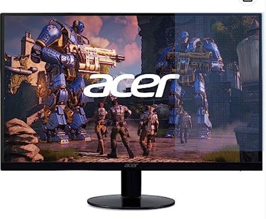 Photo 1 of Acer 23.8” Full HD (1920 x 1080) Ultra-Thin Zero-Frame IPS Monitor with AMD Radeon FREESYNC Technology and 1ms VRB (HDMI Port & VGA Port), black