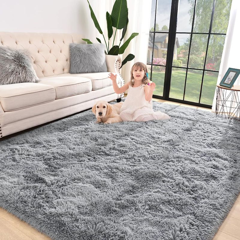 Photo 1 of  Super Soft Shaggy Rug for Bedroom, 60x96" Feet Fluffy Carpet for Living Room, Fuzzy Indoor Plush Area Rug for Home Decor, Grey