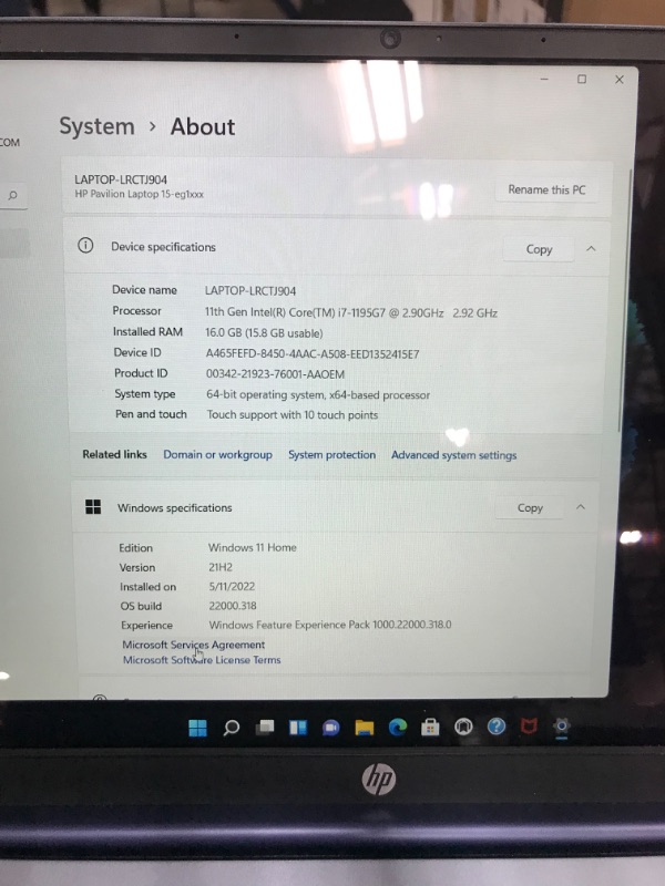 Photo 3 of HP Pavilion 15.6'' FHD Touchscreen Business Laptop, 11th Gen Intel Core i7-1195G7 Processor, Windows 11 Home, 16GB RAM, 500gb SSD, Backlit Keyboard, HDMI, Wi-Fi