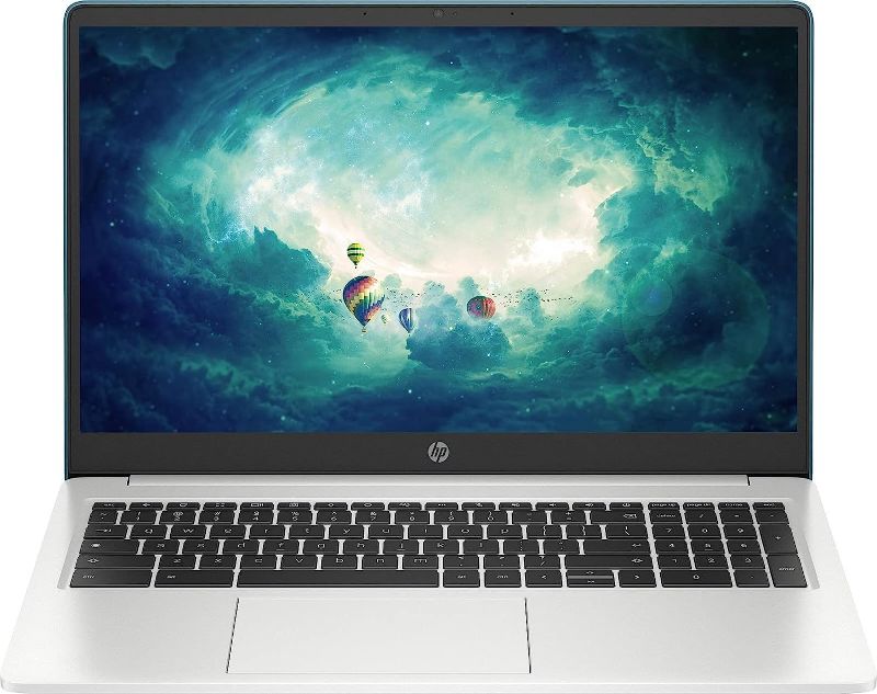 Photo 1 of HP 2023 Newest Chromebook Laptop, Intel Quad-Core Processor, 15.6 inch HD Display, 8GB Memory, 64GB eMMC, 256GB MicroSD Card, Intel UHD Graphics, Wi-Fi, Bluetooth, Chrome OS, Bundle with JAWFOAL
