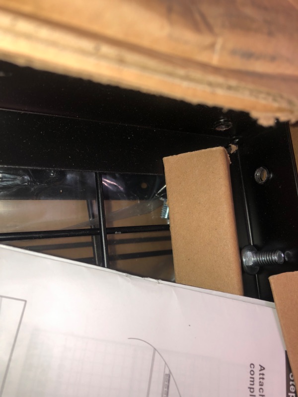 Photo 4 of (SEE NOTES) FLEXIMOUNTS 3x8 Overhead Garage Storage Rack,Adjustable Garage Storage Organization Systerm,Heavy Duty Metal Garage Ceiling Storage Racks,600lbs Weight Capacity,Black 1-pack-3x8 ft Black