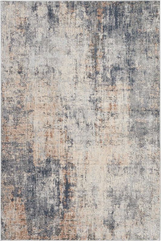 Photo 1 of (SEE NOTES) 108x72" Abstract Decorative Fine Grain Area Rug, Yellow/Blue/White Hues 