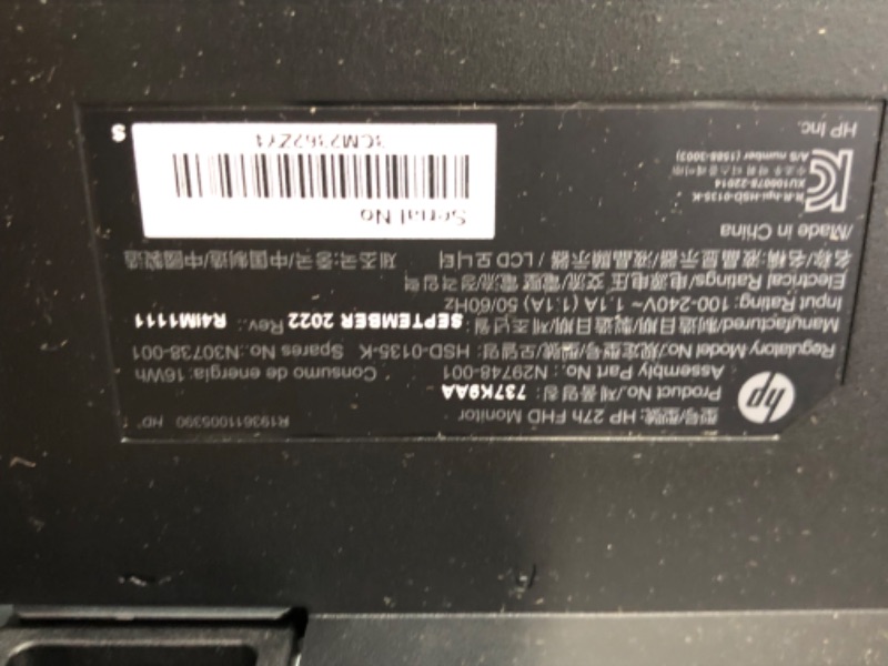 Photo 4 of HP 27h Full HD Monitor - Diagonal - IPS Panel & 75Hz Refresh Rate - Smooth Screen - 3-Sided Micro-Edge Bezel - 100mm Height/Tilt Adjust - Built-in Dual Speakers - for Hybrid Workers
