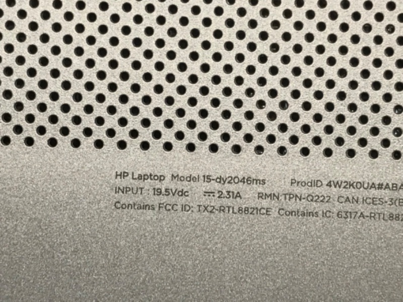 Photo 6 of MISSING POWER CORD DID NOT POWER ON 
HP 15-dy2046ms 15.6" Intel i3-1125G4 8GB RAM 128GB SSD Windows 11 Laptop
