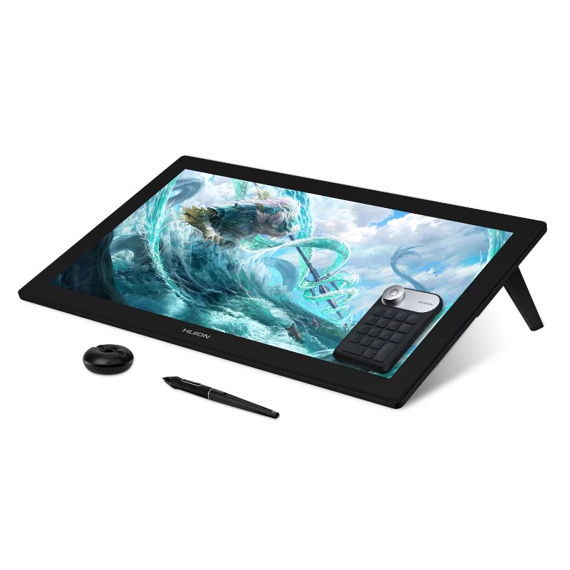 Photo 1 of Huion Kamvas Pro 24 (4K) UHD Graphics Drawing Tablet Full-Laminated Screen Anti-Glare Glass 140% sRGB + KD100 Wireless Keypad 23.8"
