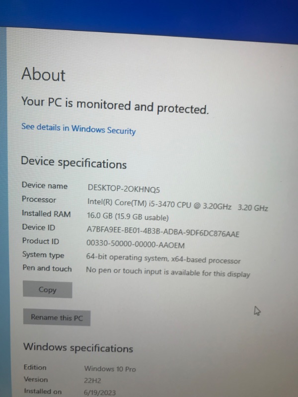 Photo 4 of Dell OptiPlex Computer Desktop PC, Intel Core i5 3rd Gen 3.2 GHz, 16GB RAM, 2TB HDD, New 22 Inch LED Monitor, RGB Keyboard and Mouse, WiFi, Windows 10 Pro