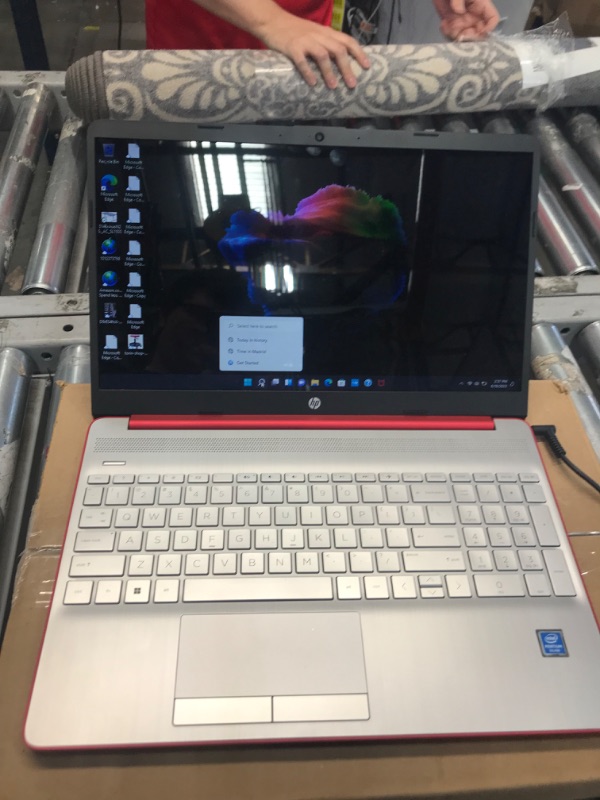 Photo 1 of HP 15.6in Laptop (Intel Pentium Quad-Core N5000, 4GB RAM, 256GB SSD, HDMI, WiFi, Bluetooth, HD Webcam, Windows 10 S)  Red
