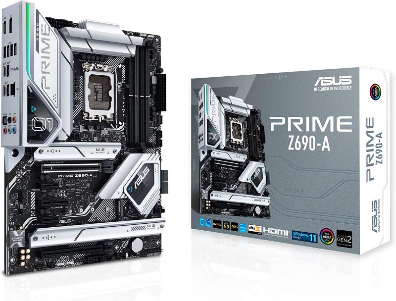 Photo 1 of ASUS Prime Z690-A LGA 1700(Intel 12th) ATX Motherboard (16+1 DrMOS,PCIe 5.0,DDR5,4X M.2, Intel 2.5 Gb LAN,USB 3.2 Gen 2 Front Panel Type-C,Thunderbolt™ 4,Aura Sync RGB Lighting)
